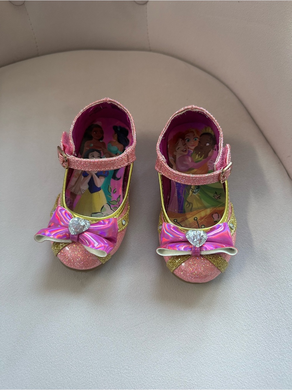 Disney Pink & Gold Glitter Sleeping Beauty Princess Shoes